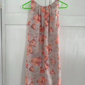 Coral and gray floral sleeveless dress from MNG